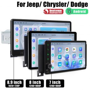 Wireless Apple Carplay Stereo 7"/8"/8.9" For Jeep/Dodge/Chrysler | Knob+Touch | Plug & Play 90s-00s Models