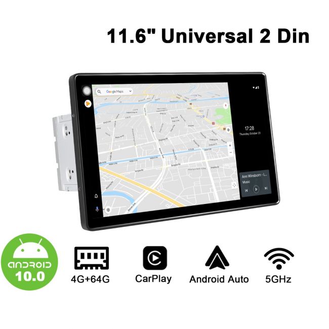JOYING 8.8 Simple 1 Din Android 10 Stéréo 5GHz WIFI Bluetooth Carplay GPS  Navi