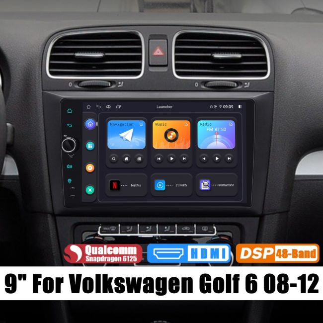 9 Inch Plug and Play Autoradio for Volkswagen Golf 6 2008-2012
