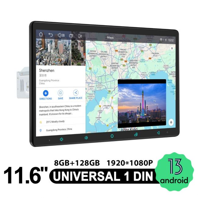 ANDROID - ジョー Joying Qualcomm Snapdragon 1 Din 11.6