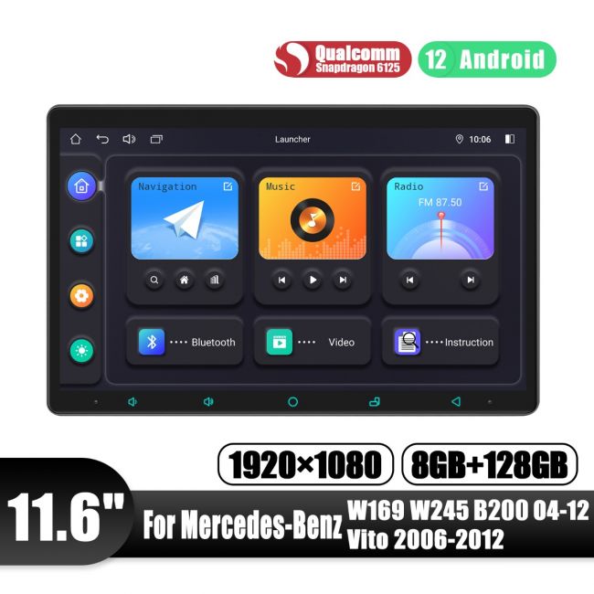 Joying 11.6Qualcomm Snapdragon Touch Screen For Mercedes-Benz W169 W245  B200