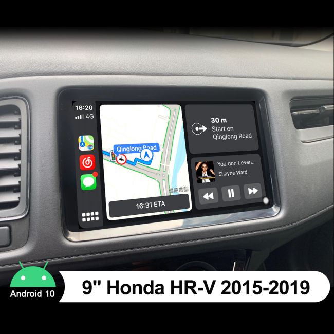 Joying Aftermarket Android 10.0 Honda Hr-V 2015-2019 Big Screen Car Music System With 9 Inch Screen