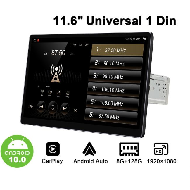  Single Din Android Car Stereo with CarPlay and Android
