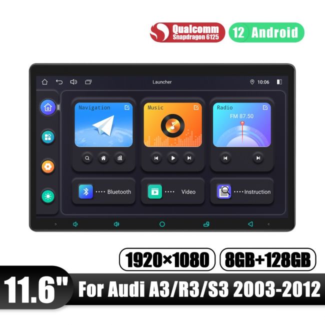 For Audi A3 2008-2012 Car Multimedia Player Stereo Audio Radio