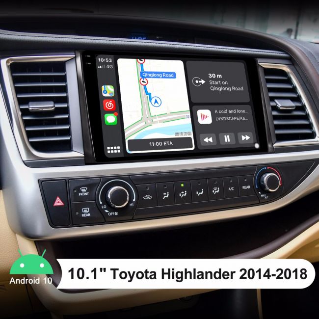 Latest Android Car Navigation System For Toyota Highlander 2014 2018 With 1280x720 Screen