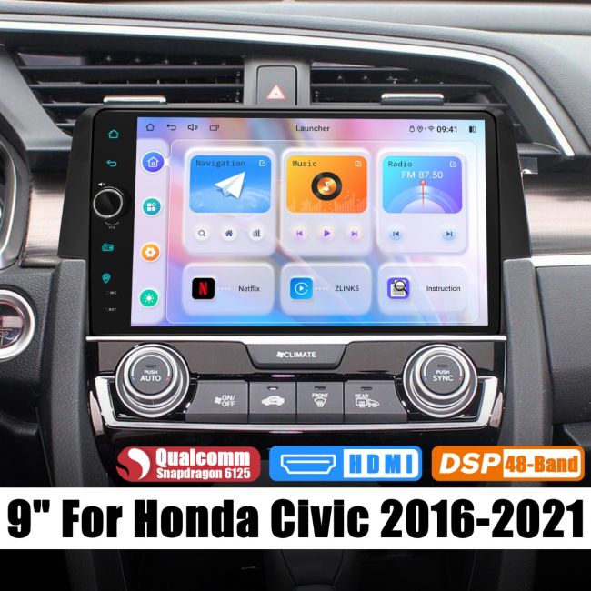 Newest 9 inch Car Auto Radio For Honda Civic 2016-2021 with