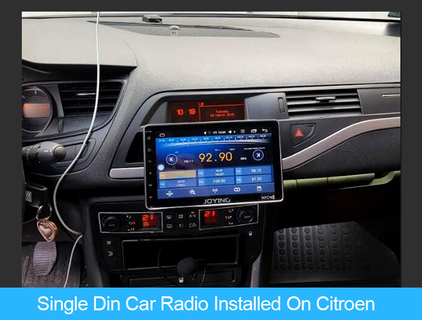 Joying 8 Inch Single Din Car Stereo Installed on Citroen