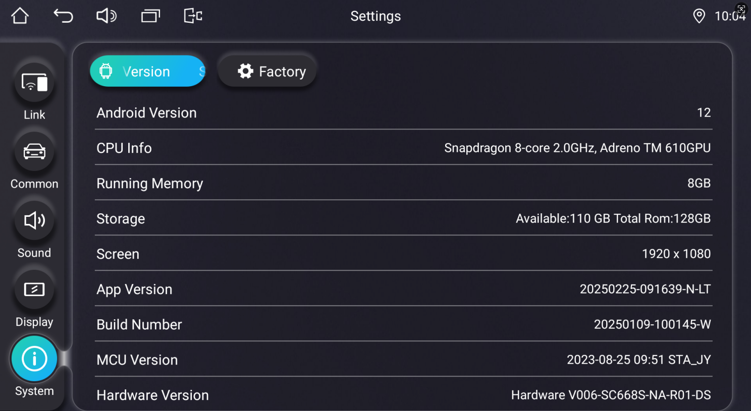 Joying Android 12.0 Qualcomm Snapdragon System Update