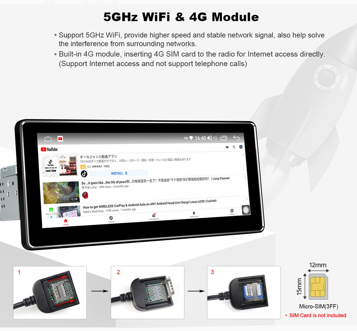 8.8 Inch 1 Din Android 10 System 