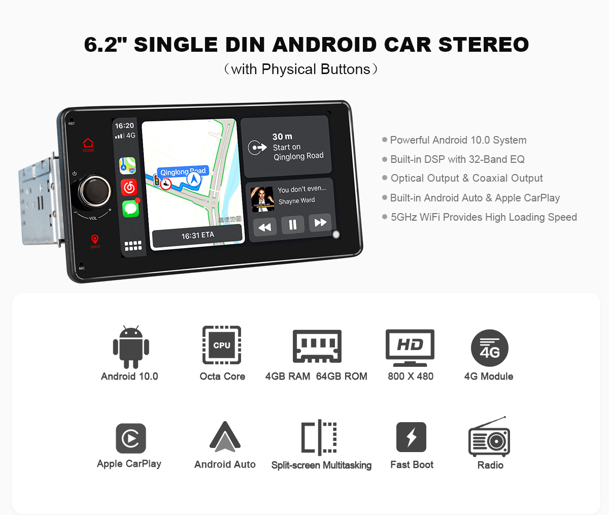 Joying Newly 6 2 1 Din Android 10 Gps Sat Navi With Uis 7862 Octa Core 1 8ghz Ebay Joying Newly 6 2 1 Din Android 10 Gps Sat Navi With Uis 7862 Octa Core 1 8ghz Ebay
