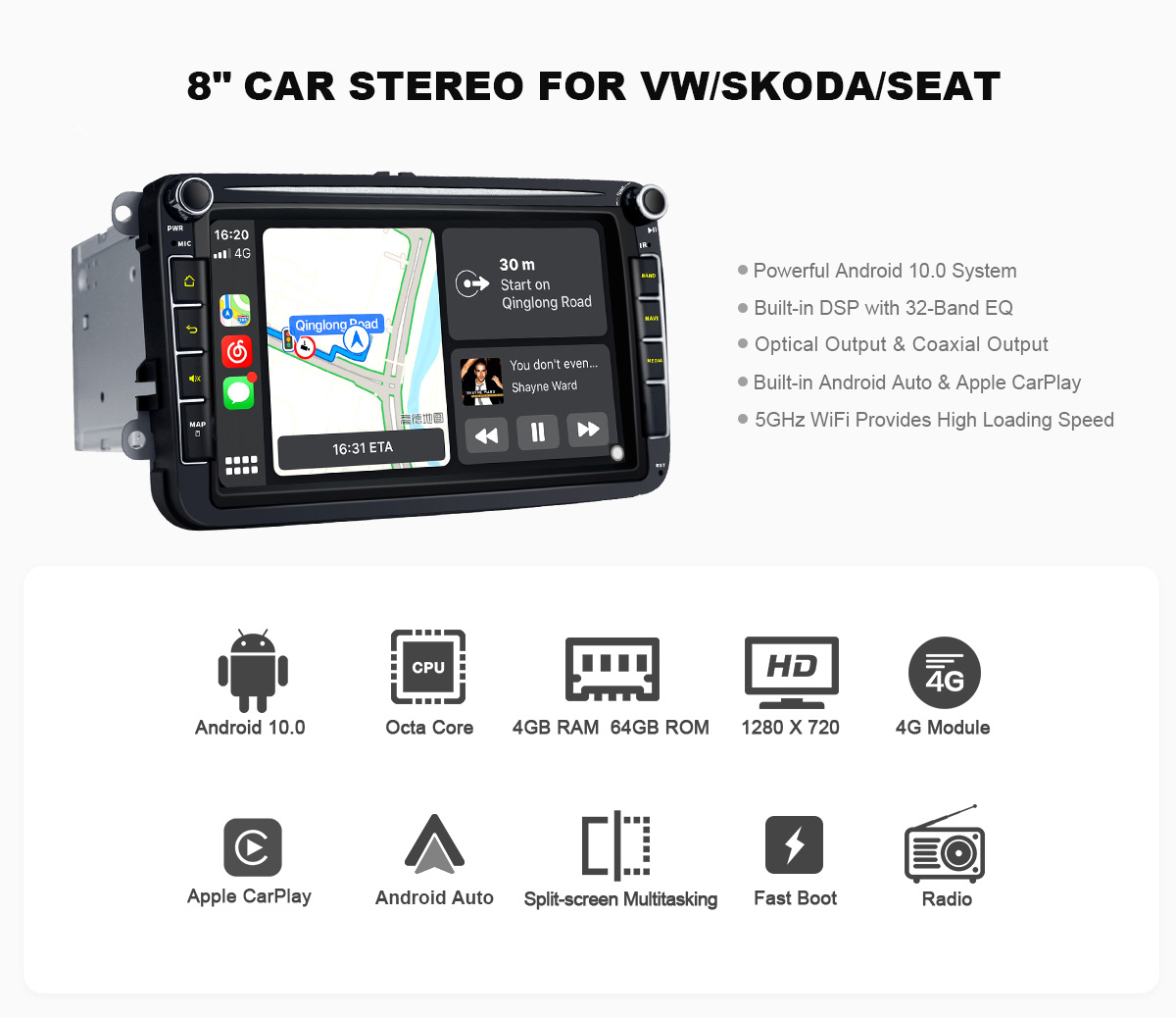  Android 10 VW Head unit 